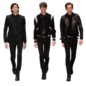 Saint Laurent Paris “D02 M/SK-LW” Black/Gray Factory Faded Skinny Jeans Size 32